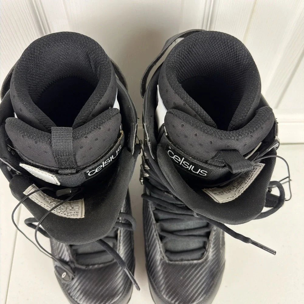 Celsius Snowboard Boots Dufficy Size 8 Climate Trad Lace Black Hemp Freestyle